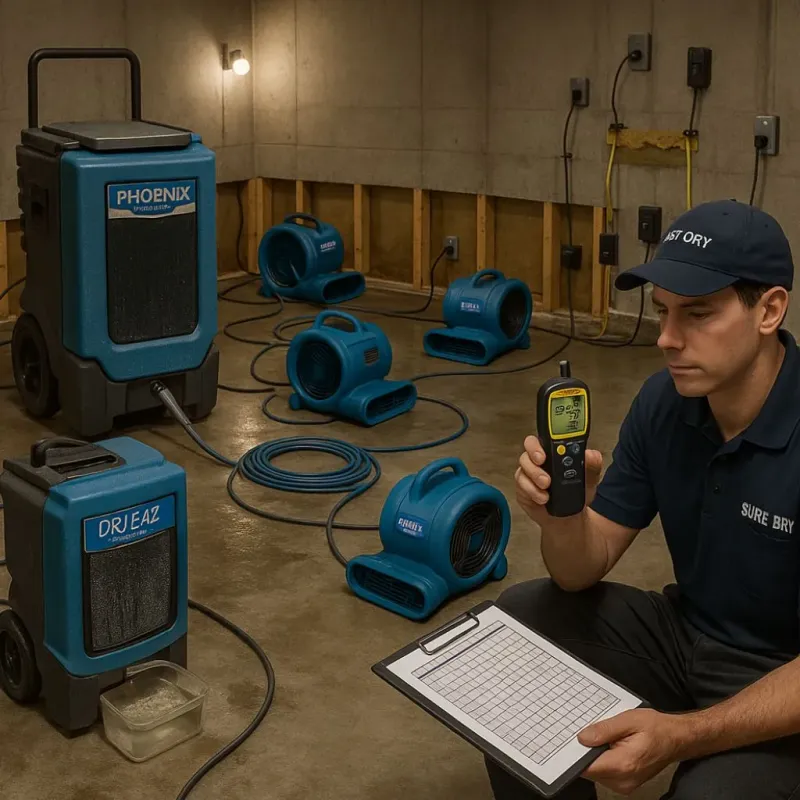 Structural Drying and Dehumidification process in Cockrell Hill, TX
